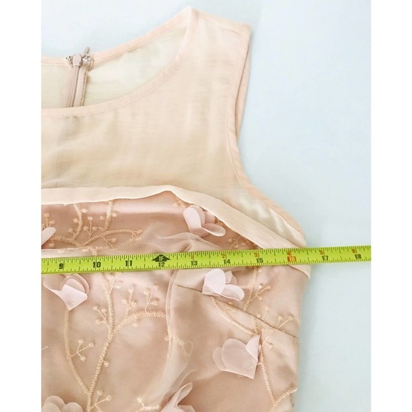 Anthropologie | Eva Franco Flutter Fleur Dress Size 4 Tulle Flower Petal Pink - Picture 10 of 11